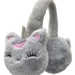 ZQBIEE Fur Animal Face Detailed Winter Earmuffs - Grey-image-19