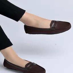 Shoetopia Solid Loafers - Brown-picture-18