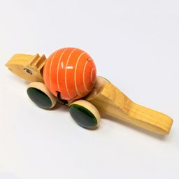 A&A Kreative Box Wooden Push Along Little Croco With Rolling Ball ( Available in Assorted Colors ) image 3