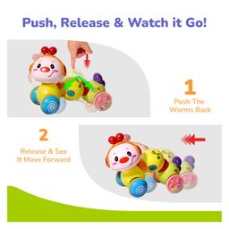 R for Rabbit Orapple Wiggle Colourful Musical Push Toy - Green image 3
