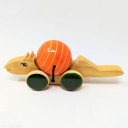 A&A Kreative Box Wooden Push Along Little Croco With Rolling Ball ( Available in Assorted Colors ) image 4
