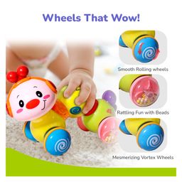 R for Rabbit Orapple Wiggle Colourful Musical Push Toy - Green image 5