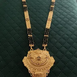 V.K.PAYAL.JEWELLERY Gold-Plated Artificial Stones Studded & Beaded Mangalsutra-picture-38