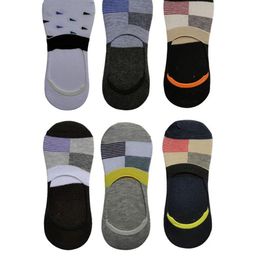 VOICI Unisex Pack Of 6 Multi Color No-Show Invisible Casual Cotton Loafer Socks-image-3