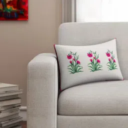 SEJ by Nisha Gupta Light Grey & Pink Cushion Covers - Set of 1-19