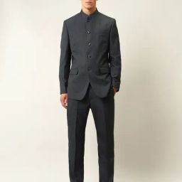 Arrow Grey Regular Fit Self Pattern Two Piece Suit-picture-37