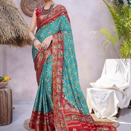 Lookmark Ethnic Motifs Printed Saree with Blouse Material-picture-12