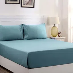 Maspar Blue Cotton 200 TC Bed Sheet Set-image-109