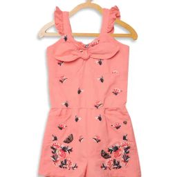 Blue Giraffe Kids Pink Embroidered Jumpsuits-image-119