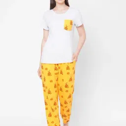 Mystere Paris White & Yellow T-Shirt With Joggers-picture-16