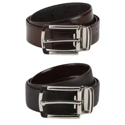 Louis Philippe Brown Leather Reversible BeltMen-image-70