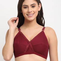Friskers Maroon Non-padded Bra-image-8