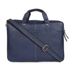 Teakwood Leathers Blue Textured Medium Messenger Bag-48