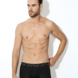 Van Heusen Regular Fit 4 Way Stretch 3D Logo Waistband Solid Tactel Trunks - Black-picture-18