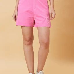 Being Human Pink Cotton Woven Shorts-image-97