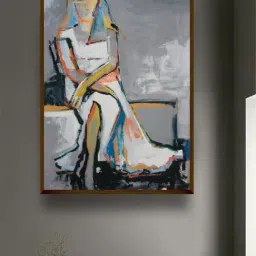 The Art House Abstract Multicolor Canvas Painting-39