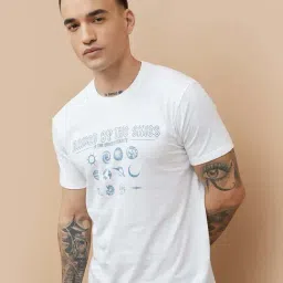 Forca By Lifestyle White Cotton Regular Fit Printed T-Shirt-image-32