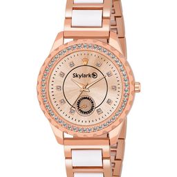 Skylark Women Embellished Dial & Bracelet Style Straps Analogue Watch Sky-154-image-74