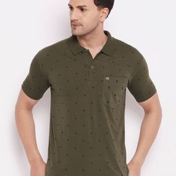 LYCOS Men Printed Polo Collar Applique T-shirt-image-44