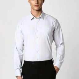 Van Heusen White Slim Fit Striped Shirt-picture-9