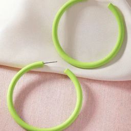 Karatcart Matte Light Green Finish Half Hoop Earrings For Women-18