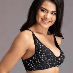Clovia Black Non Wired Non Padded Full Coverage Bra image 4
