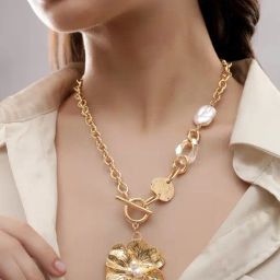 Rubans Gold-Tone Plated Necklace for Women-picture-30