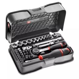 FACOM 6.35 mm (1/4 inch) Square Drive Socket Set Black, R.161-5P6U (Set of 37 Pcs)-13