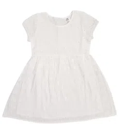 Creative Kid's Girls White Cotton Embroidered Dress-image-77
