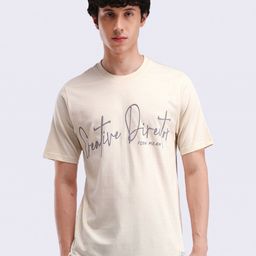 Flying Machine Men Typography Printed Round Neck Cotton T-shirt-picture-2
