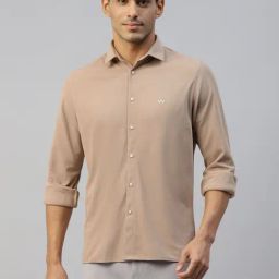 Slowave Beige Slim Fit Shirt-image-28