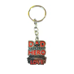 AANIJ Key Chain for DAD Dad a son's first hero - Silver Color, ASFSY0373-image-29