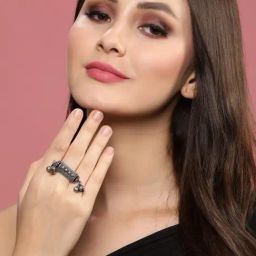 Panash Oxidized Adjustable Finger Ring-13