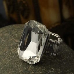 Panash Silver Plated CZ Studded Rectangle Shaped Adjustable Finger Ring-image-28