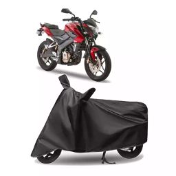 Auto Pearl Polyester Two Wheeler Cover for Bajaj Pulsar 180NS (Grey)-image-31