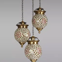 Fos Lighting Chandni Tilak Set of 3 Hanging Lights - Chandni-GolaTilak-HL3 image 4