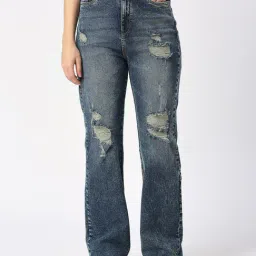 Being Human Blue Distressed Mid Rise Jeans-picture-30