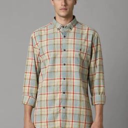 Louis Philippe Multicolored Cotton Slim Fit Checks Shirt-image-68