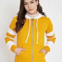 BRINNS Mustard & White Color-Block Hoodie-image-26