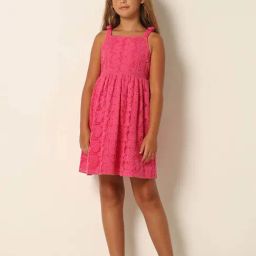 VERO MODA GIRL Raspberry Pink Embroidered Dress-image-15