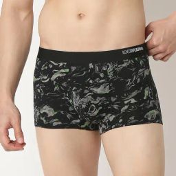Underjeans by Spykar BLACK_15 Blended Printed Regular Fit Trunks-17