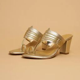 Eridani Women's Shayaa Golden Toe Ring Sandals-image-10