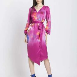 SHAYE Pink Printed Casual Dress-picture-3