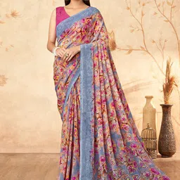 LeeliPeeri Designer Floral Poly Georgette Saree-85
