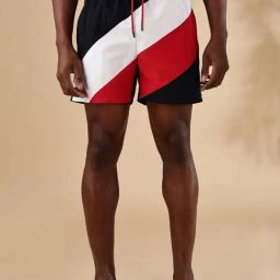 TOMMY HILFIGER Blue Nylon Regular Fit Colour-Block Shorts-picture-35