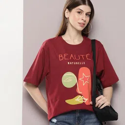 DILLINGER Women Graphic Printed Oversized T-shirt-image-58