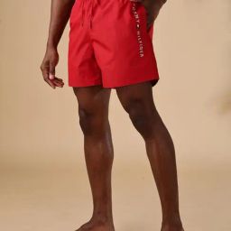 TOMMY HILFIGER Red Polyester Regular Fit Solid Shorts image 4