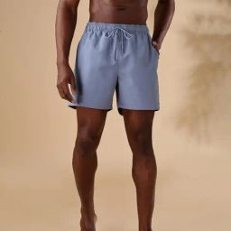 TOMMY HILFIGER Blue Polyester Regular Fit Solid Shorts-image-58