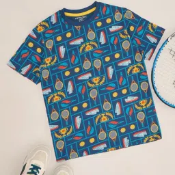 Pantaloons Junior Boys Insignia Blue Regular Fit T-Shirt-picture-28