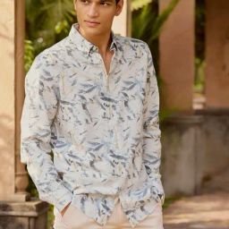 Andamen Beige Regular Print Shirt-image-7